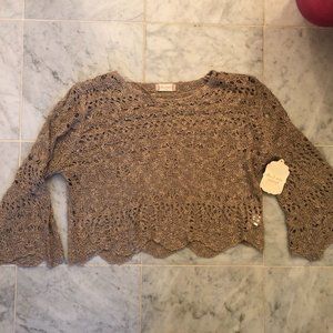 cropped tan sweater